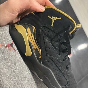 Kids Black and Gold Sneakers